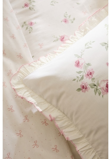 Kaşmir Home Pure Lov %100 Pamuk Çift Kişilik Nevresim Takımı Rose Rose