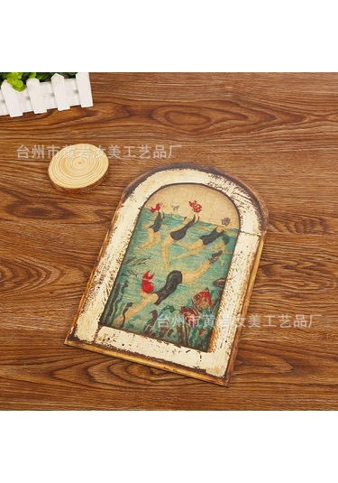 Moveevo Köy Stili Duvar Dekoru - Amerikan Köyü Stili Antika Hamam Dekorasyonu Ahşap Sanayi Eseri - Yüzüyor Kadın Resmi Diğer