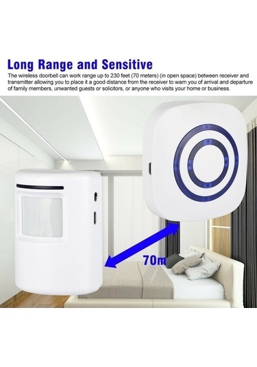 Pazly Zili Yw Uyarı Sensörlü Kablosuz Hareket Dedektörlü Kapı Güvenlik Alarmı Qq