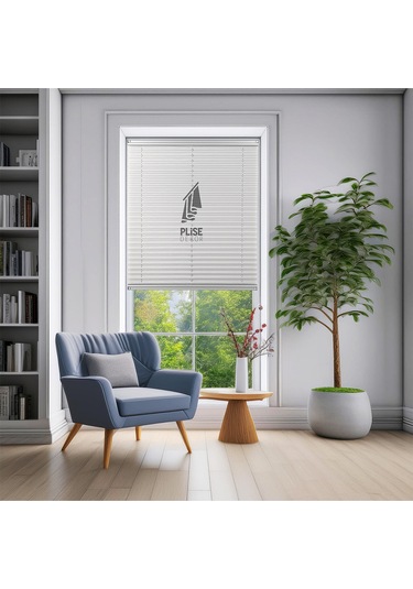 Plise Dekor Gri Plise Perde - Cam Balkon Perdesi Yapıştırma Profilli