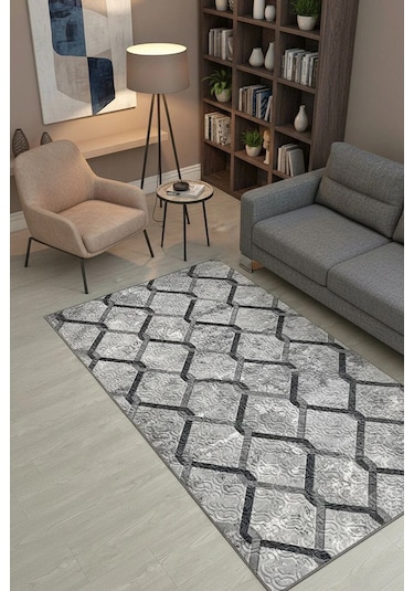 Lüle Halı Kaymaz Taban Yıkanabilir Yolluk Halı Lhsmrt602siy
