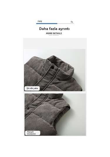 Yeni Kış Düz Renk Sıcak Kadife Yelek Beyaz