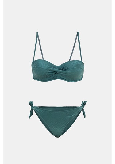 Bali Yeşil Dolgulu Straplez Push-up Bikini Takım Yeşil