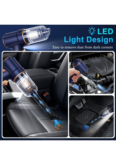 Akülü Mini Şarjlı Dik Süpürge - Siyah