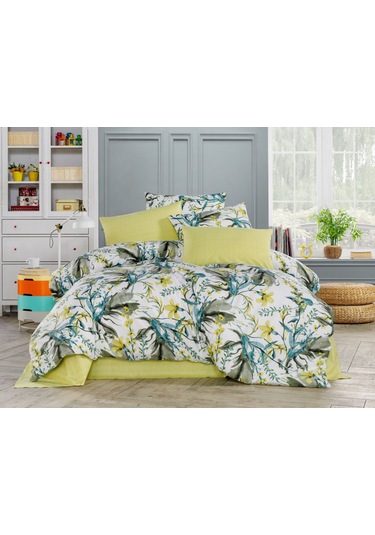 Ranforce Light Asya Yeşil Çift Kişilik Nevresim Takımı Yeşil Beyaz