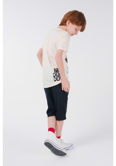 Brz Kids Baskılı Erkek Çocuk Kısa Kollu T-Shirt Somon