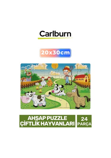 Özel Eğitici Zeka Geliştirici Öğretici El Göz Koordinasyonu Ahşap Puzzle Çiftlik Hayvanları 24 Parça