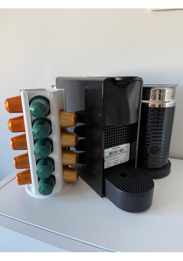 Kapsül Kahve Tutucu Dekoratif Standı 25 Kapasiteli Nespresso Beyaz