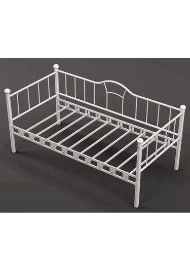 Reyo Kamelya Sedir Metal Karyola Beyaz 90x200