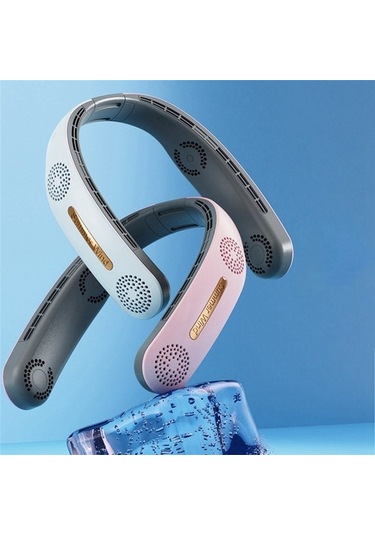 Güçlü Giyilebilir Şarj Edilebilir Fan, Kanatsız Soğutma Fanı 9149 Pembe