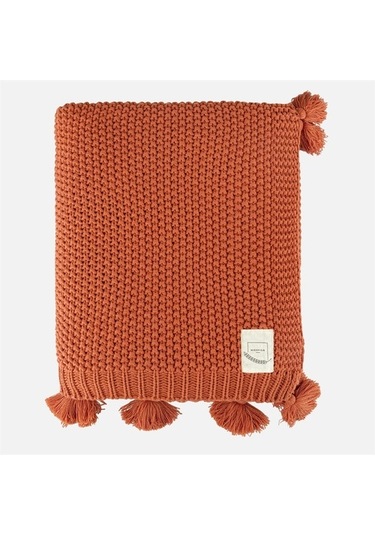 Coco Pirinç Örgü Ponponlu Triko Tv Battaniyesi Throw Koltuk Şalı (538861664)-130X170