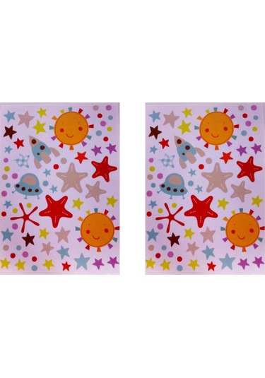 Duvar Süsü Sticker 2 Adet Uzaylı Desenli Pvc 70x50x0,5cm