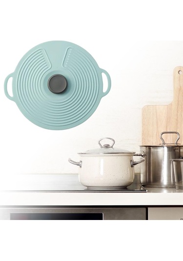 Suntek Isıya Dayanıklı Silikon Tencere Kapağı, Gıda Mavi-20cm Mavi 20cm