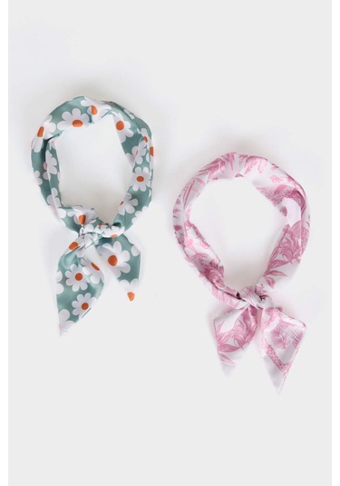 Defacto Kadın Desenli 2li Fular G0497axnskr1 Çok Renkli