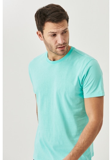 Ac&Co / Altınyıldız Classics Slim Fit Bisiklet Yaka Kısa Kol Pamuklu Erkek Tişört Turkuaz Ac&Co / Altınyıldız Classics Slim Fit Bisiklet Yaka Kısa Kol Pamuklu Erkek Tişört Turkuaz