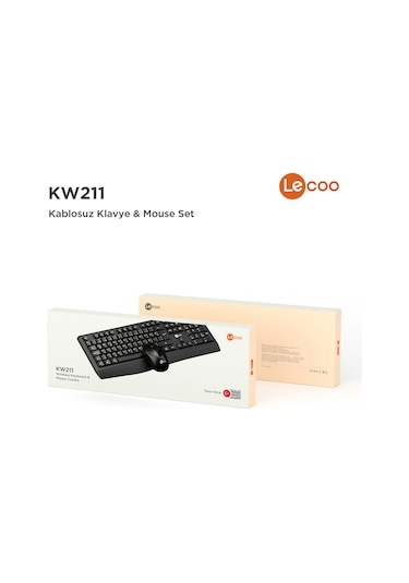Lecoo KW211 Kablosuz Türkçe Q Klavye & Mouse Set