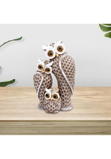 Suntek Nordic Masaüstü Baykuş Aile Heykeli Süsler Oturma