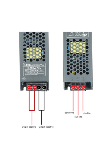 Lemestar 12v 100w Led Transformörü - Led Şerit, Işık Kutusu, Lineer Işık İçin Dışarıdışı Kullanim Dışı - Alüminyum Kasa, Isı Dağıtımı, Güvenlik Korumaları
