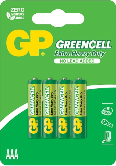 GP Greencell GP24G-UE4 Çinko Karbon AAA İnce Kalem Pil 4'lü