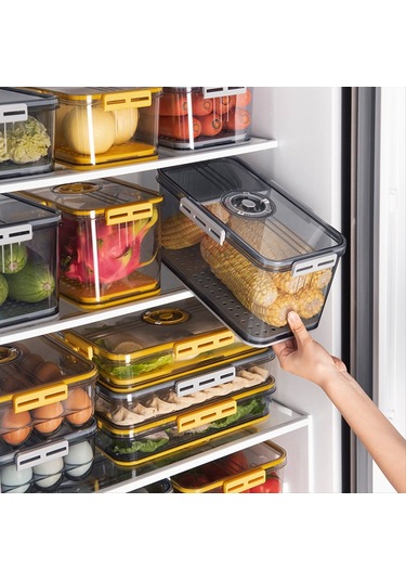 Xurunkeji Ekmek Kutusu Mutfak Tezgahı İçin Hava Geçirmez, Zaman Kayıtlı Ekmek Saklama Kabı Kapaklı Gri Gri