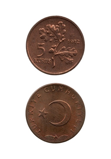 5 Kuruş 1972 Çil Eski Madeni Para