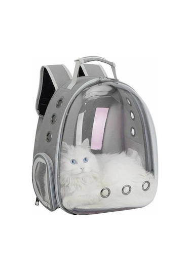 Şeffaf Fileli Astronot Kedi Taşıma Çantası 42 x 32 x 25 CM