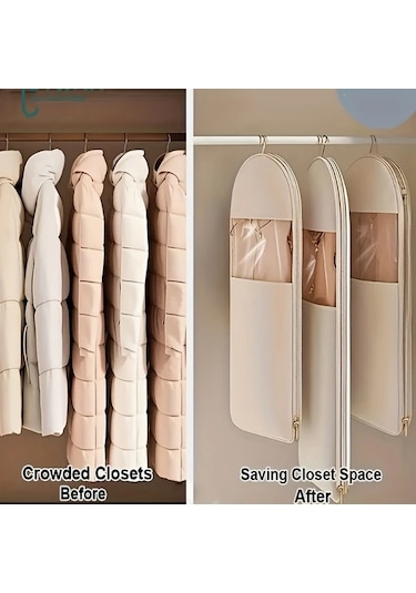 Hightower Pembe Katlanır Asılı Giyim Koruyucu Toz Geçirmez Gardırop Organizer Pembe