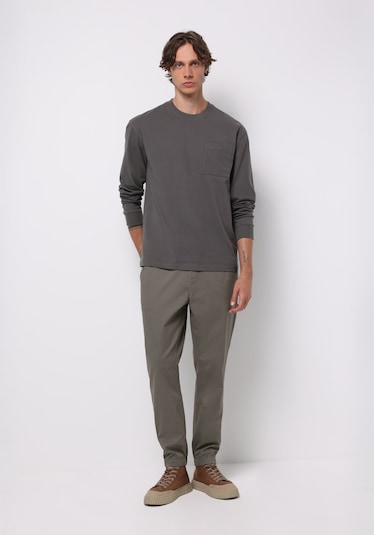Colins Comfort Fit Yuvarlak Yaka Düz Erkek Gri Uzun Kol Tişört Cl1076435 Q1.v1 Dgr Koyu Gri