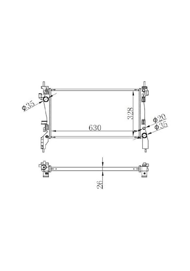 Brazıng Motor Radyatörü Fiorino 1.3 Mjtd 75 Ps Nemo Bipper 1,3 Hdi 51780659 630x318x22 Bfı033022 Oris