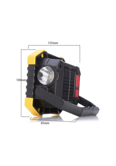 Ulzyvf Usb Taşınabilir Spot Siyah Şarj Led Işığı Işığı Güneş Feneri El Edilebilir Çalışma 50w Pz Siyah