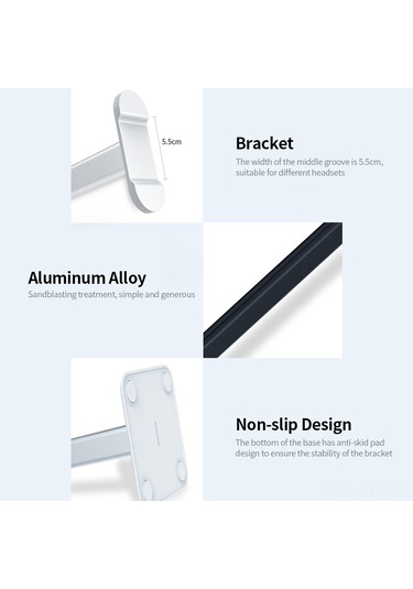 Yaleker Alüminyum + Abs Masaüstü Kulaklık Tutucu, Taşınabilir Ve Ayrıştırılabilir, Kaymazsız Tabanlı, Ev/ofis/stüdyo Kullanıma Uygun Siyah Renk