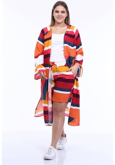 Myline Kadın Kuşaklı Uzun Kimono