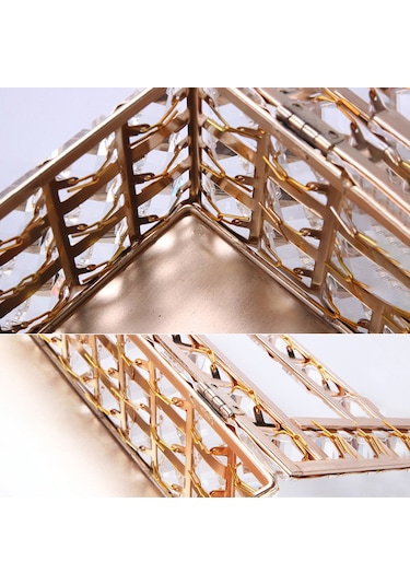 Lemestar Gümüş Pembe Kristal Cam Mendil Kutusu, Kolay Açılır Kapaklı, Ev Ofis Dekorasyonlu, Dayanıklı Ve Şık Tasarım