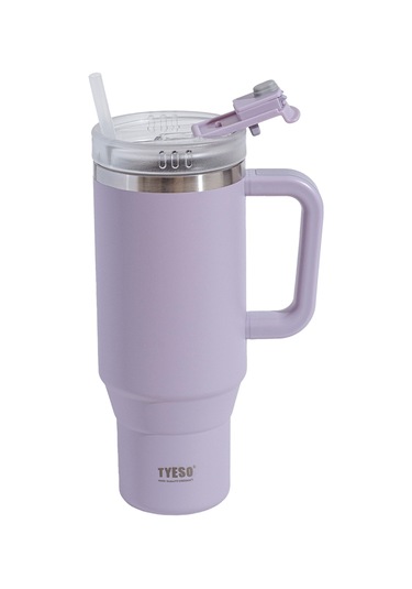 Tyeso Qq Termos Sızdırmaz Pipetli Çift Duvarlı Vakumlu 900ml TS-8866MR Mor