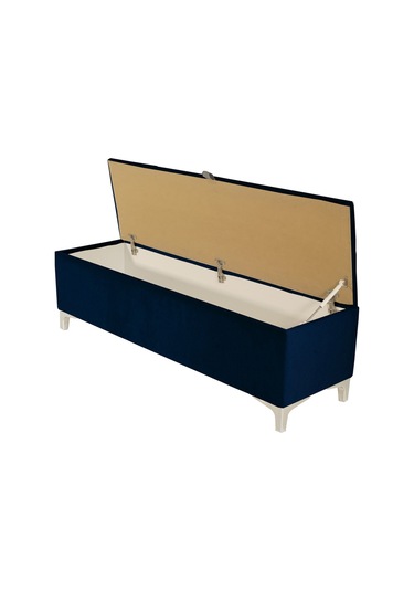 Vetra V2 Sandıklı Puf  Mavi Dilimli Model Sandıklı Bench Puf - Sandıklı Yatak Ucu Bankı