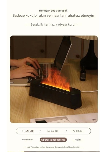 Arbix A3 Alev Aroma Ultrasonik Aromaterapi Hava Nemlendirici Siyah