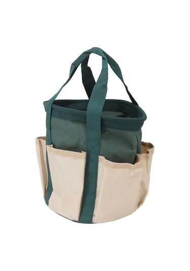 Folinda Yeşil Ve Bej 600d Oxford Kumaş Bahçe Aleti Çantası, 6 Cepli Sağlam Taşınabilir Gardening Gereçleri Depolama Çantası