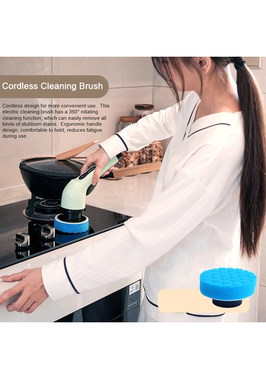 Yaozixa Elektrikli Çok İşlevli Temizleme Fırçası Ev Mutfak Banyo Cam Temizleme Fırçası Uzun Ve Kısa Çift Amaçlı Fırça El
