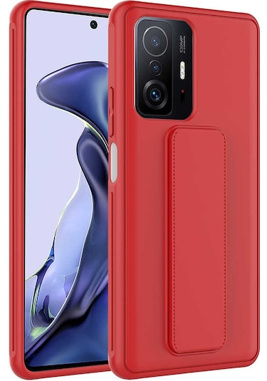 Khayra Mi 11t Pro 5g Kılıf Qstand Kapak - Kırmızı Kirmizi