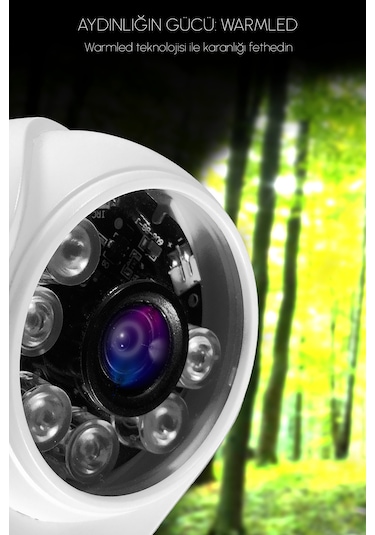 Turkno 1 Kameralı Domie 1 İç Kamera Set 100 GB HDD Full HD Renkli Gece Görüşlü Güvenlik Kamerası Sistemi