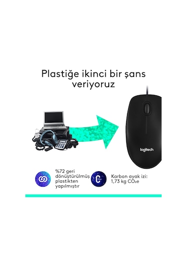 Logitech M100 Kablolu 1000 Dpı Usb Mouse - Siyah M100