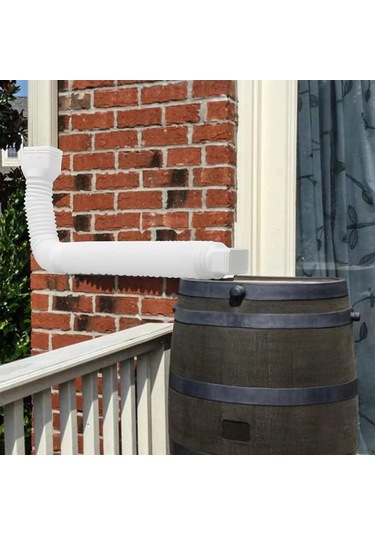 Yaozixa Ev Jeneratörü Suyu Akışkan Uzatıcı Pe Kalınlaşmış Genişletilebilir Yağmur Suyu Borusu 1.5m Beyaz - Villa Dışarıdaki Su Taşıma Ekipmanı