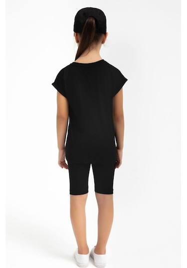 Roly Poly 2776 Run Siyah Kız Çocuk Bermuda Tayt Takım