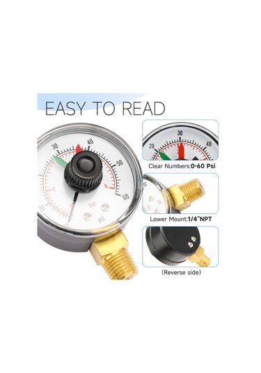 Ecx271261 Havuz Basınç Göstergesi Seçme Hayward Filtresi Multiport Valfı, Kutulu Havuz Pompası Basınç Göstergesi Değiştirme