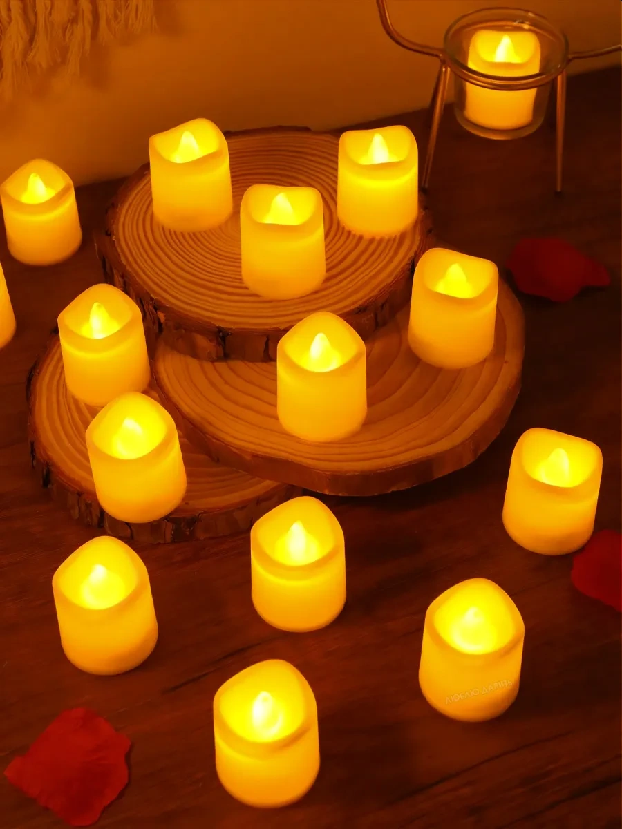 Lublu Darit' Led Mum Seti 24 Adet, Bataryalı Yanıp Sönen 484371689 Bej Açık