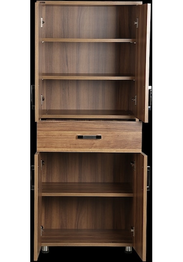 Çok Amaçlı Dolap 150 cm Hard Parlak CARDEN Suntalem 4Raf 1Çekmece Kutuda sevk El Yapım Ahşap