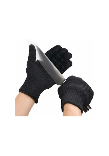 Cdq Kevlar Ve Paslanmaz Çelik M Siyah Erkek Güvenlik Eldivenleri