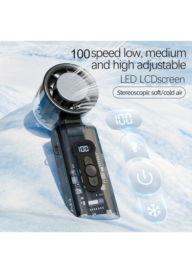 Xuweiwei Şeffaf Mor Katlanabilir El Tipi Buz Paketi Fanı Soğutma Aydınlatma 100 Ayarlı Usb Şarj Lityum Pil İç Dış Mekan