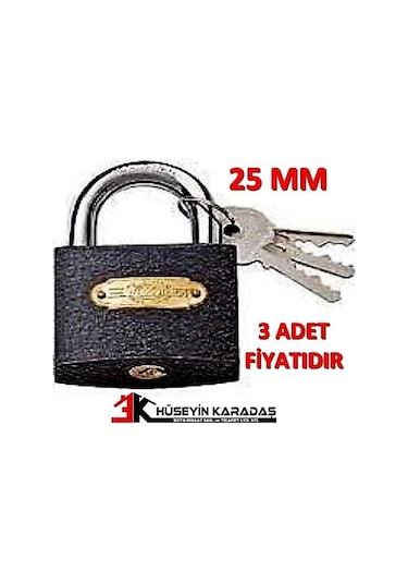 Trı-ckler Asma Kilit Gri 25 Mm 3 Adet Fiyatıdır