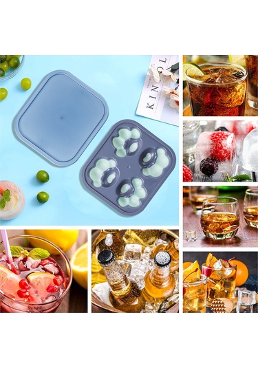 Kosona Kedi Pençe Şekilli Silikon Molde - Kapaklı Buzluk, Çikolata, Jelatin, Şekerleme Yapım Kalıbı Mavi Çok Renkli